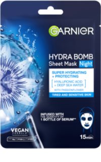 Garnier Textil Masks Hydra Bomb зволожувальнакосметична марлева маска нічна 28 гр