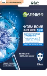 Garnier Textil Masks Hydra Bomb maska nawilżająca w płacie na noc