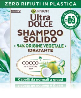 Garnier Ultra Doux Coconut Water Barra de champú para el cabello normal hasta graso 60 g