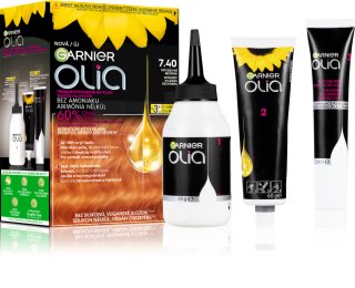 Garnier Olia Big Kit permanentna barva za lase odtenek 7.40 Intense Copper 1 kos