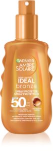 Garnier Ambre Solaire Ideal Bronze spray protettivo per stimolare e prolungare l'abbronzatura SPF 50 150 ml