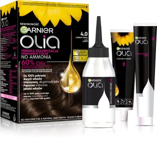 Garnier Olia Big Kit trwała farba do włosów odcień 4.0 Ciemny Brąz 1 szt.