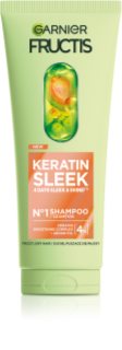 Garnier Fructis Keratin Sleek Šampoon keratiiniga säravate ja pehmete juuste jaoks 200 ml
