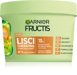 Garnier Fructis Lisci Cheratina maschera per capelli nutriente per la brillantezza 370 ml