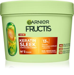 Garnier Fructis Keratin Sleek Haarmasker voor Droog en Beschadigd Haar 370 ml