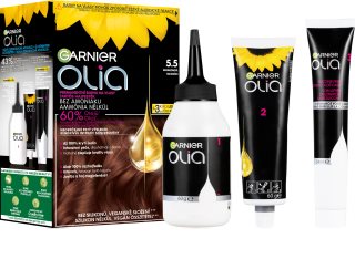 Garnier Olia Big Kit coloration cheveux permanente teinte 5.5. Mahogany Brown 1 pcs