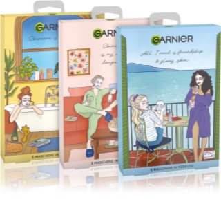 Garnier Face and Eyes Masks conjunto de máscaras de hoja 5 ud