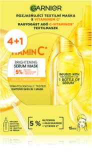 Garnier Textil Masks Brightening Pack fehérítő gézmaszk C vitamin