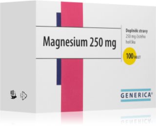 Generica Magnesium 250mg tablety na podporu zníženia miery únavy a vyčerpania 100 tbl