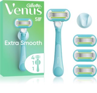Gillette Venus Extra Smooth moteriškas skustuvas su dušo laikikliu + atsarginiai peiliukai 6 vnt.
