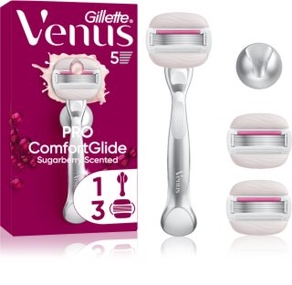 Gillette Venus PRO ComfortGlide Sugarberry Raseerija naistele dušihoidikuga + varuterad 5 tk