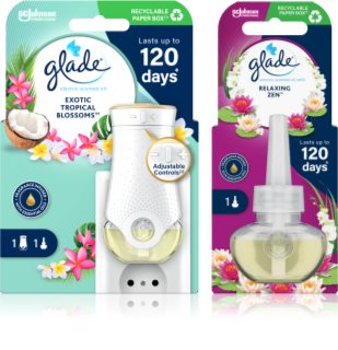 GLADE Electric scented oil Exotic Tropical Blossom + Relaxing Zen vorteilhafte Packung 3 St.