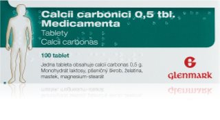 Glenmark Calcium Carbonici 0,5 tbl. Medicamenta tablety při nedostatku vápníku