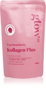 Glow25 Kollagen Plus Typ Strawberry Kollagen-Instantgetränk mit Vitamin C Geschmack Strawberry 450 g
