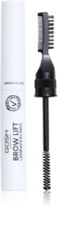 GOSH COPENHAGEN Brow Lift Lamination Wax Fixierwachs für die Augenbrauen mit 2 in 1 Bürste Farbton 001 Clear 6 ml