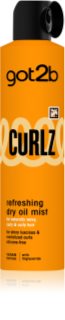got2b Curlz Refreshing Dry Oil Mist Torr olje-mist För vågigt och lockigt hår 200 ml