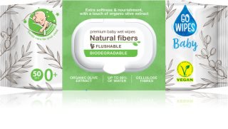 GoWipes Baby Natural Fibers Õrnad niisked salvrätikud beebile tundlikule nahale 0+ 50 tk
