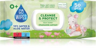GoWipes Cleanse & Protect Chamomile extract hellävaraiset vauvan kosteuspyyhkeet sisältää aloe veraa 50 kpl