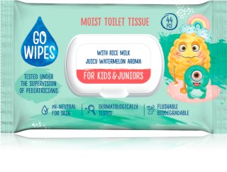 GoWipes For Kids & Juniors niisutatud tualettpaber tundlikule nahale lastele 44 tk