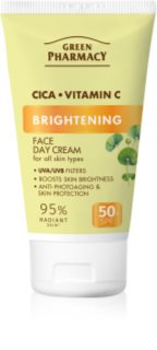 Green Pharmacy Cica + Vitamin C crema iluminadora de día SPF 50+ 50 ml