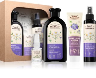 Green Pharmacy Chamomile & Flaxseed oil Set lahjasetti värjätyille hiuksille