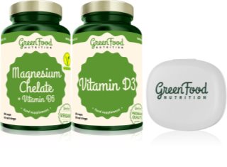 GreenFood Nutrition Magnesium Chelate with Vitamin B6 + Vitamin D3 sada pro podporu imunitního systému
