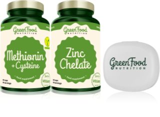 GreenFood Nutrition Methionin with Cysteine + Zinc Chelate sada pre krásne vlasy, pleť a nechty