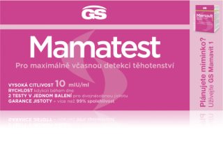 GS Mamatest 10 mIU/ml těhotenský test 2 ks