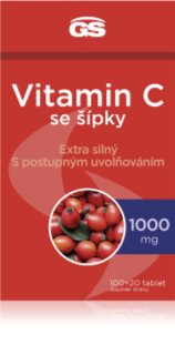 GS Vitamin C 1000 mg se šípky tablety pro podporu imunitního systému, krásnou pleť a nehty 120 tbl