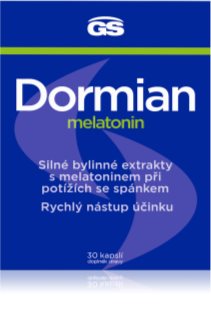 GS Dormian Melatonin kapsle při potížích se spánkem a usínáním 30 cps