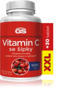 GS Vitamin C 1000 mg so šípkami tablety na podporu imunitného systému, pre krásnu pleť a nechty