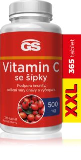 GS Vitamin C 500 mg se šípky tablety na podporu imunitného systému, pre krásnu pleť a nechty 365 tbl