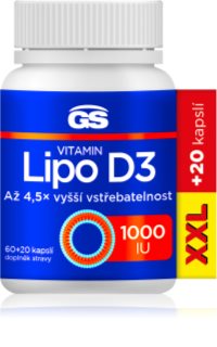 GS Vitamin Lipo D3 1000 IU kapsuly s vitamínom D 80 cps