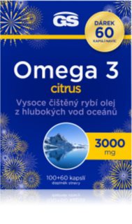 GS Omega 3 Citrus 3000 mg kapsuly pre normálnu činnosť srdca a mozgu príchuť 160 cps