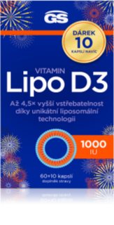 GS Lipo D3 1000 IU kapsle s vitamínem D 70 cps