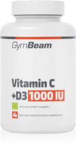 GymBeam Vitamin C + D3 1000 IU Tabletten mit Vitaminen 90 TABL
