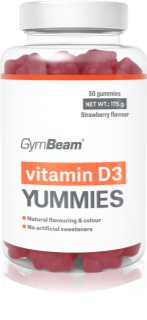 GymBeam Vitamin D3 Yummies żelki dla prawidłowego funkcjonowania układu odpornościowego, stanu kości, zębów i pracy mięśni 175 g