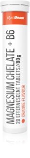 GymBeam Magnesium Chelate + B6 šumivé tablety na podporu zníženia miery únavy a vyčerpania príchuť Orange 20 tbl