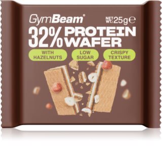 GymBeam 32% Protein Wafer proteínový keks with Hazelnuts 25 g