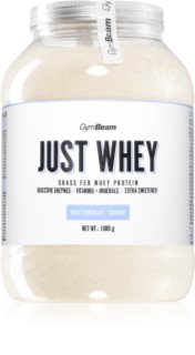 GymBeam Just Whey proteine dal siero del latte con enzimi digestivi aroma White Chocolate & Coconut 1000 g