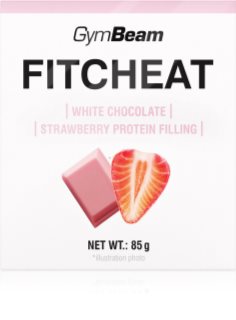 GymBeam Fitcheat Protein Chocolate proteinová čokoláda příchuť White Chocolate Strawberry 80 g
