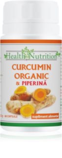HEALTH NUTRITION Curcumin Organic + Piperina antioxidant natural în capsule 60 caps.