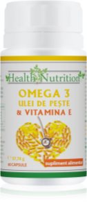 HEALTH NUTRITION Omega 3 + Vitamina E capsule pentru funcționarea corectă a organismului 60 caps.