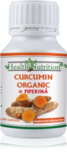 HEALTH NUTRITION Curcumin Organic + Piperina antioxidant natural în capsule 120 caps.