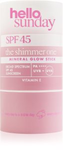 hello sunday the shimmer one mineral glow stick мінеральний захисний засіб для чутливих місць SPF 45 20 гр