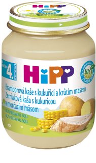 Hipp BIO bramborová kaše s kukuřicí a krůtím masem dětský příkrm 125 g