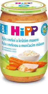 Hipp BIO ryža s mrkvou a morčacím mäsom detský príkrm 220 g