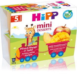 Hipp BIO jablká s broskyňami ovocný príkrm 4x100 g