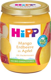 Hipp BIO SUPEROVOCE jablko, mango a jahody ovocný příkrm 160 g
