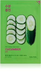 Holika Holika Pure Essence Cucumber mascarilla hoja con efecto calmante para pieles sensibles con tendencia a las rojeces